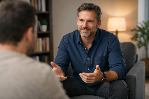 Psychotherapist in therapy session session