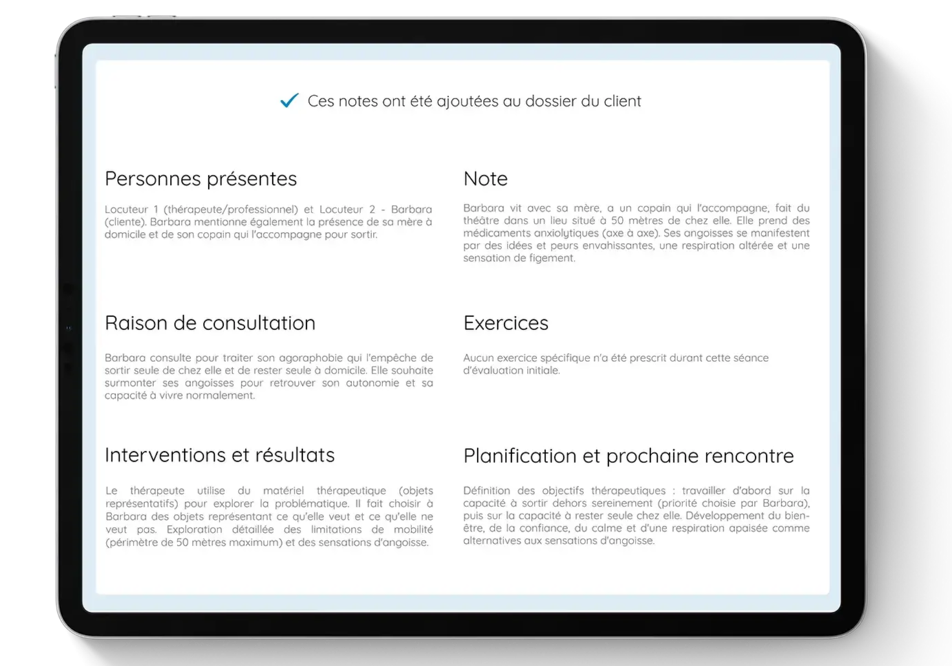 Notes evolutives IPAD FR