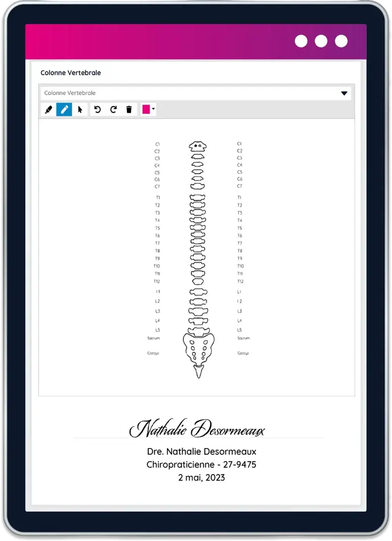 tenue de dossiers gestion patients chiropraticien